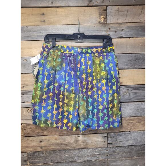 Vintage NWT Robert Stock Bali Batiks Hand Painted Palm Resort Swim Trunk Large - Picture 5 of 7